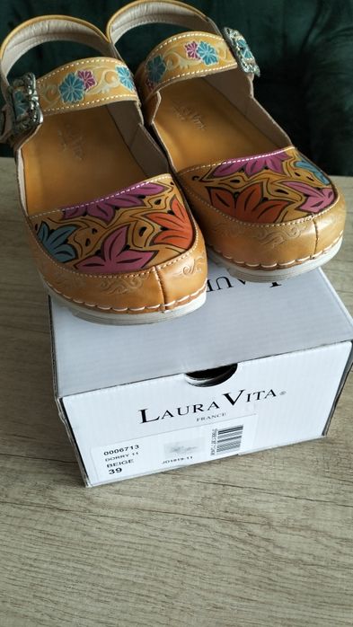 Sandały Laura Vita Sorry 11 pomarańczowy  półsandały