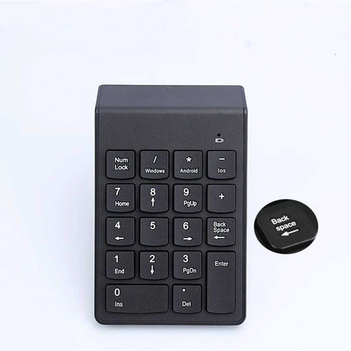 Бездротовий NumPad 2.4G USB, цифрова клавіатура 18 клавіш для ПК/ноутбука/Mac