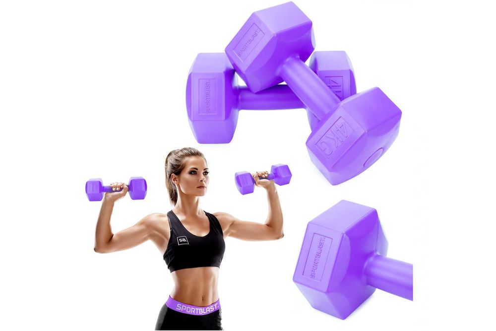 HANTLE 2x4kg hantelki CIĘŻARKI ZESTAW do ćwiczeń 8kg DW