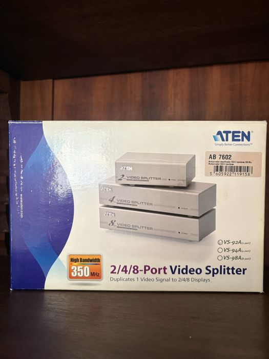 ATEN VS-92A Divisor VGA 2 Portas – Novo, Alta Resolução (350 MHz)