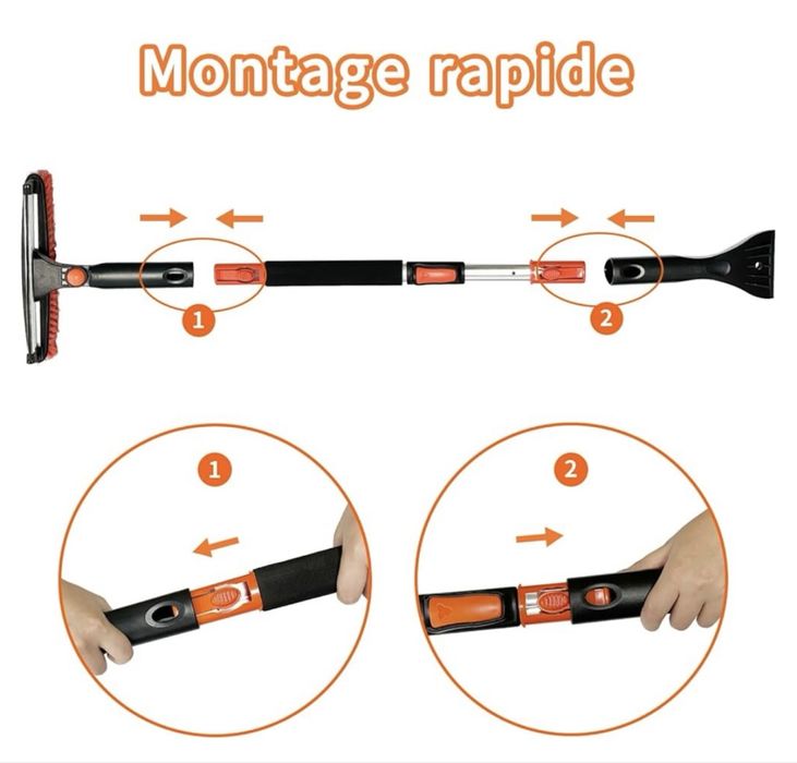 Teleskopowa skrobaczka do lodu DU Life z miotłą, 98 cm