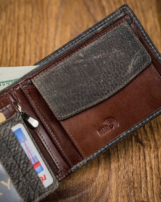 piękny kolorowy portfel męski ze skóry naturalnej - forever young®