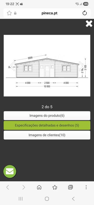 Casa de madeira T2 com 60m2