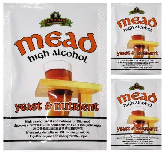 Дріжджі для медових вин та медовухи Bulldog MEAD 3 штуки.