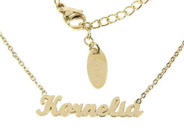 Naszyjnik stal chirurgiczna imię KORNELIA celebrytka złota 316L damski