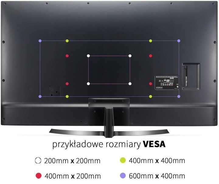 Mocny wieszak Uchwyt TV LTC 32-65 Cali 32KG VESA 400x400 System Kabli