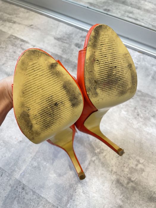 Pomarańczowe koralowe sznurowane sandałki roz 36