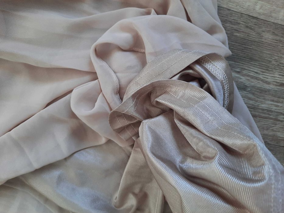 Вечернее пудровое платье подружки невесты бежевое пудра М Ever Pretty