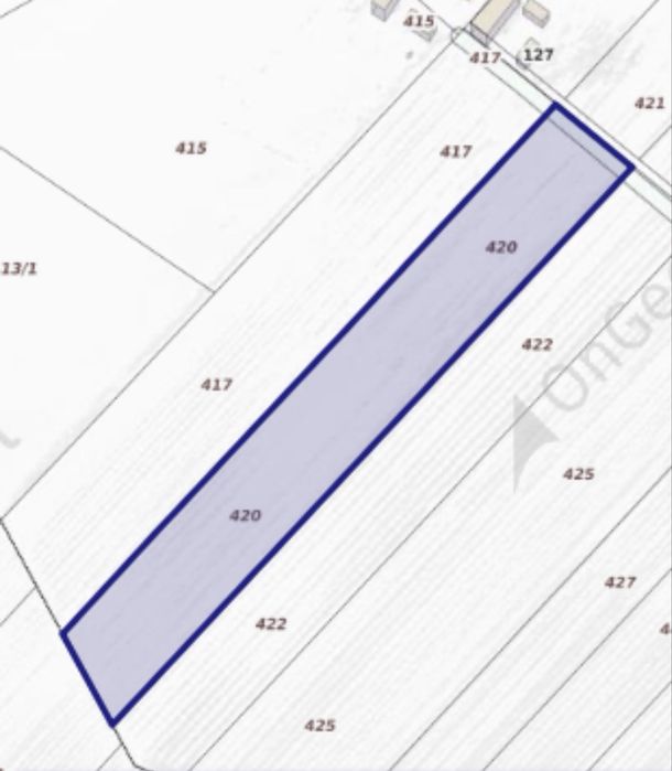 Działka 1,40 ha, nr 420, Kleczanów, gmina Obrazów: zaorana, równa, asfalt
