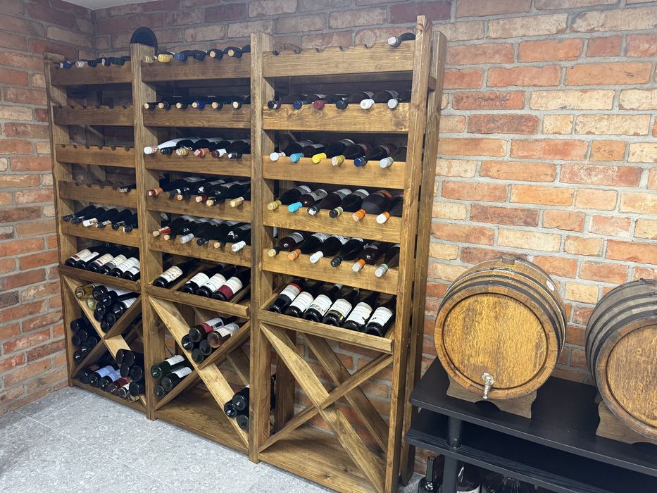Regał drewniany na wino 180x70x30