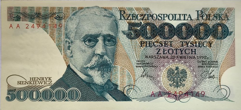 500000 Henryk Sienkiewicz seria AA stan 2+