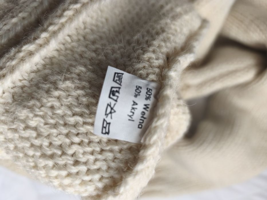 Sweter męskie 50% wełna jak nowy warkocze M