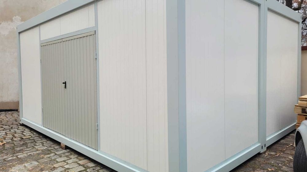 Kontener magazynowy handlowy podwójny 30m2 drzwi dwuskrzydłowe 2,5m