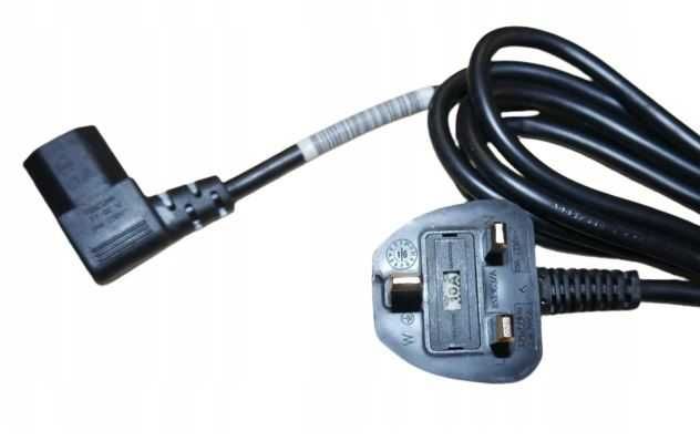 Kabel zasilający do komputera z wtyczką ANGIELSKĄ, wtyk KĄTOWY
