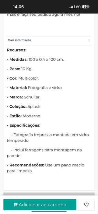 Quadro schuller em vidro