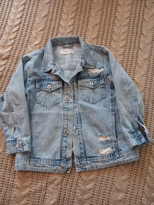 Kurtka jeansowa dziecięca oversize r.128/134
