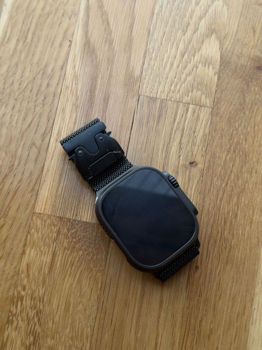 Bracelete milanesa preta Apple Watch 44/45/49 mm (Ultra)
