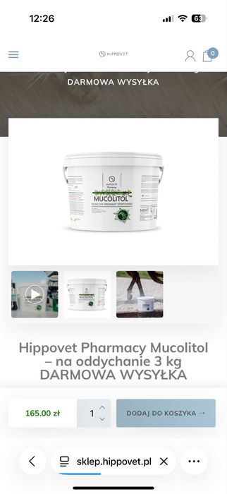 Hippovet Mucolitol preparat oddechowy dla koni