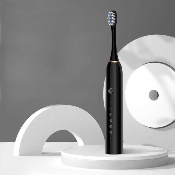 ZESTAW Szczoteczka soniczna 3 końcówki ładowarka biała czarna różowa