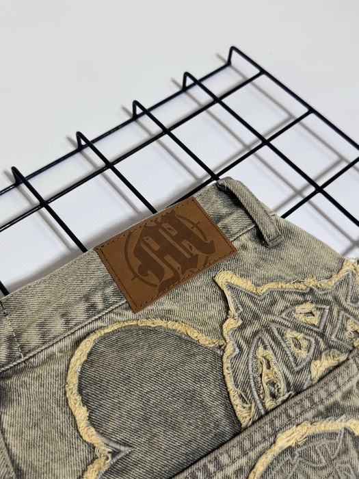 Menace Iconography Denim Patch Work Pants Jeans Джинсы Baggy Fit Y2K