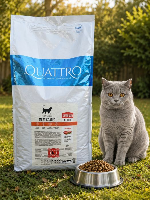 Сухий корм для стерелізованих котів Quattro15 кг Сухий супер-преміальних