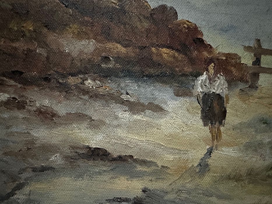 Pintura impressionista a óleo assinada