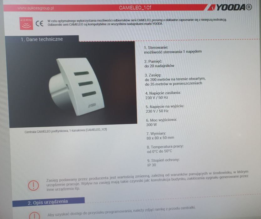Centralka do rolety Yooda
