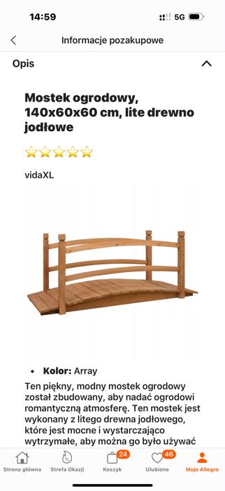 Mostek ogrodowy, 140x60x60 cm, lite drewno jodłowe