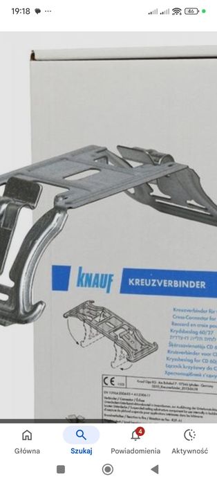 Łącznik krzyżowy Knauf do sufitów podwieszanych z profili CD