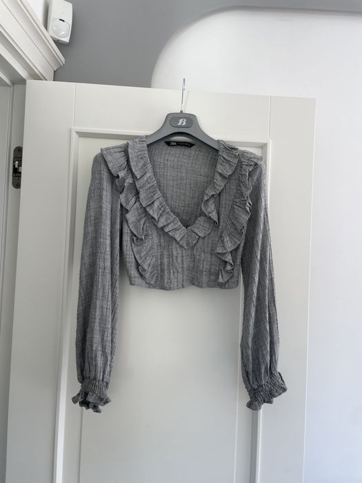 Croptop z długim rękawem damski ZARA