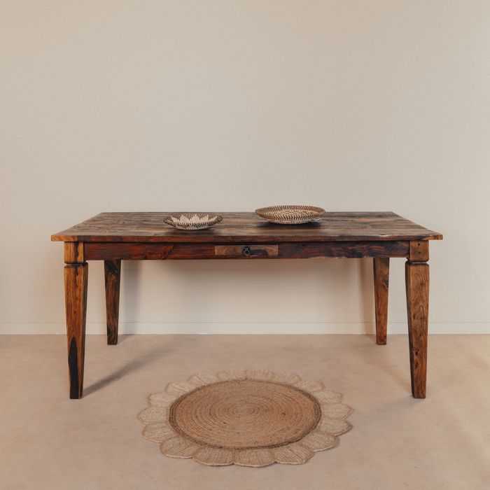 Stół lite drewno egzotyczne palisander odnowiony Kolonialny rustykalny