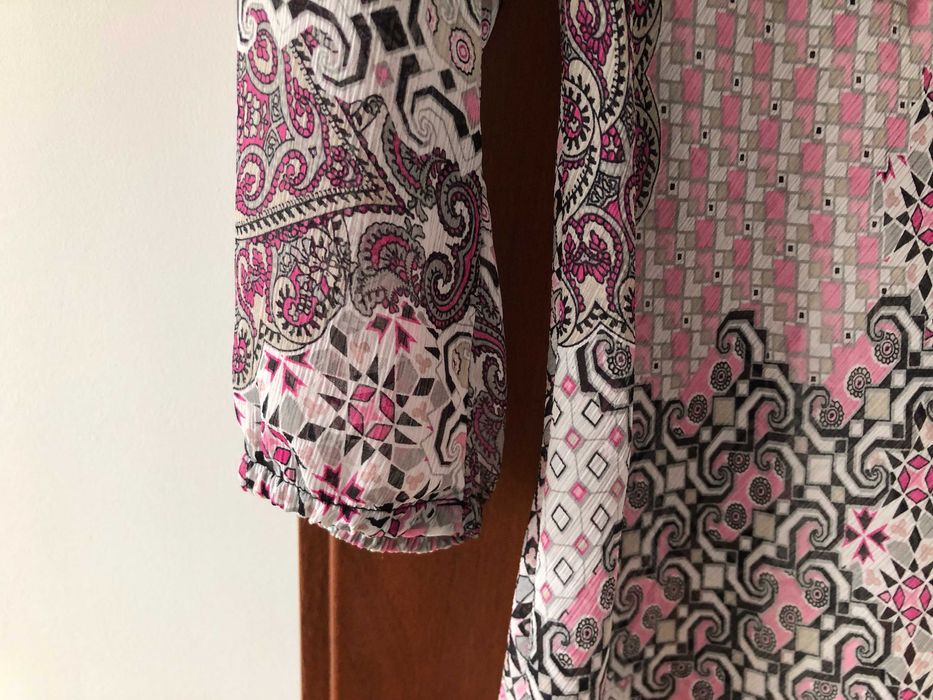 Piękna szyfonowa bluzka/tunika (rozm. M/L) - okazja!