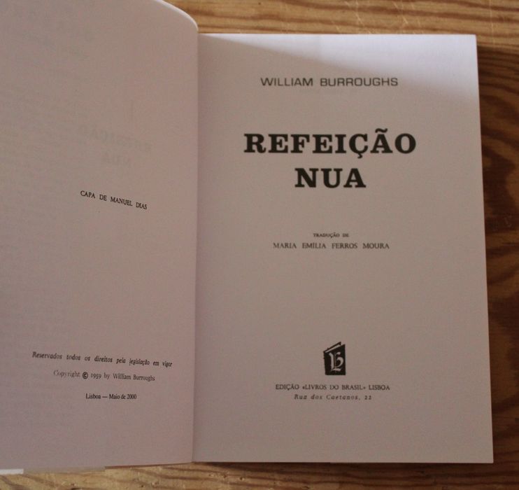 Livro "Alucinações de um Drogado 'Refeição Nua' ", William Burroughs