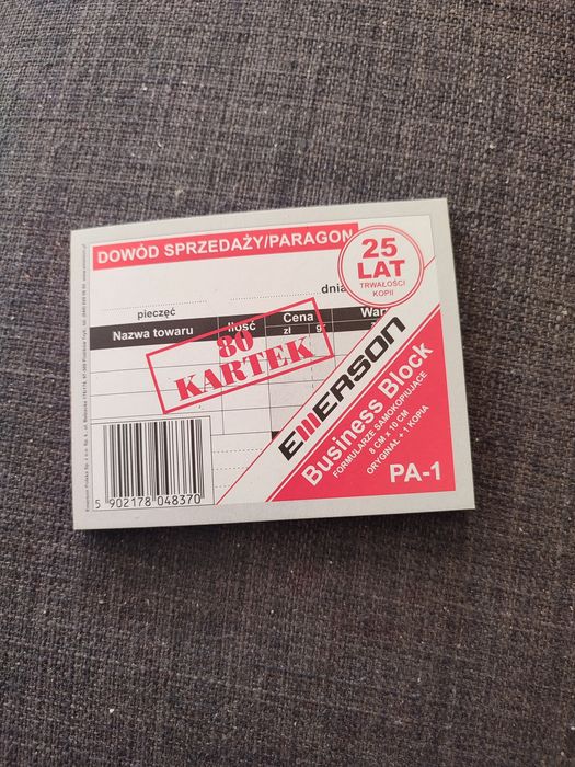 Paragon bloczek - 80kartek