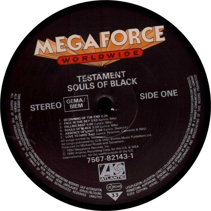 Testament - Souls Of Black (disco LP vinil + álbum CD) (metal)