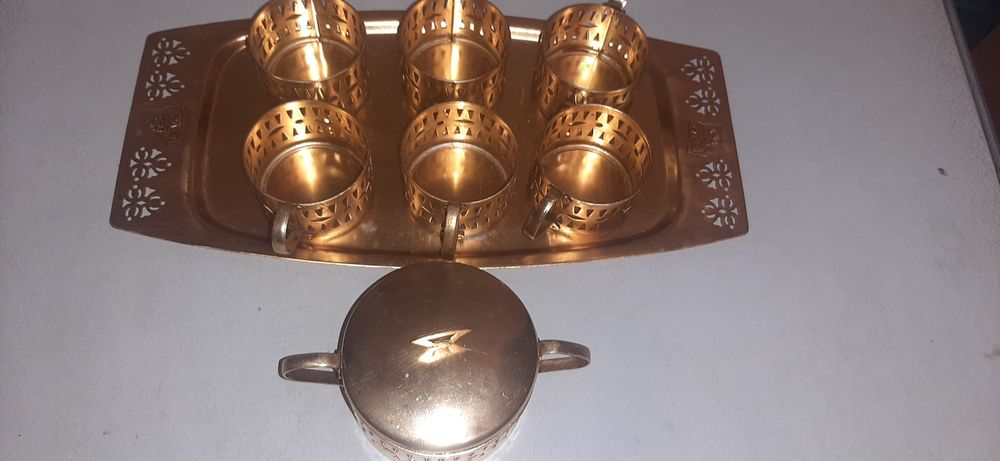 Поднос с подстаканиками СССР