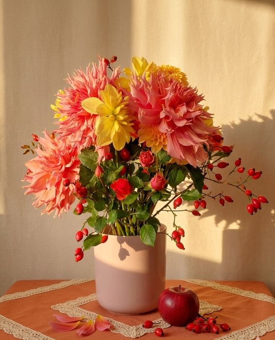 Букет з сезоних квітів