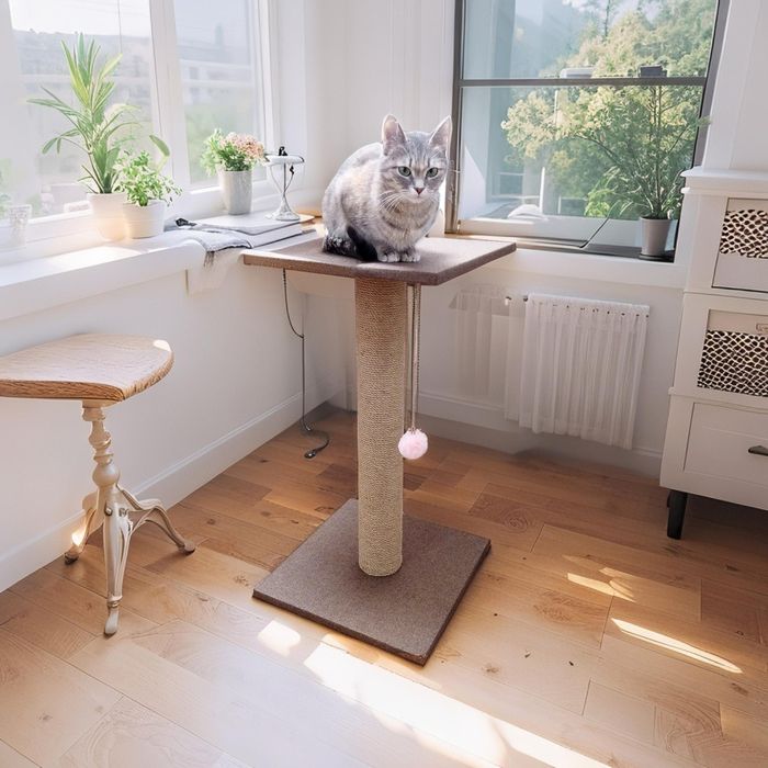 Велика ,важка і стійка  кігтеточка з товстим стовпчиком .когтеточка