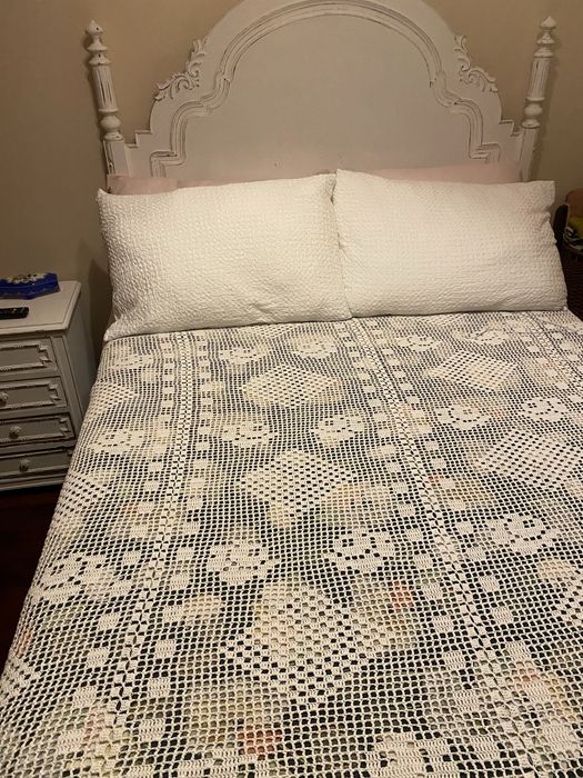 Colcha de cama em crochet