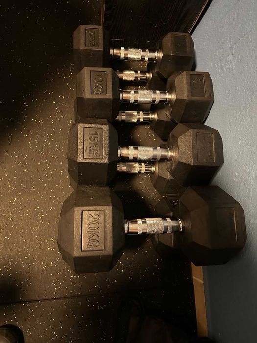 Ginásio completo em casa – Barra, Discos, Banco, Bicicleta, Halteres (Vendido)
