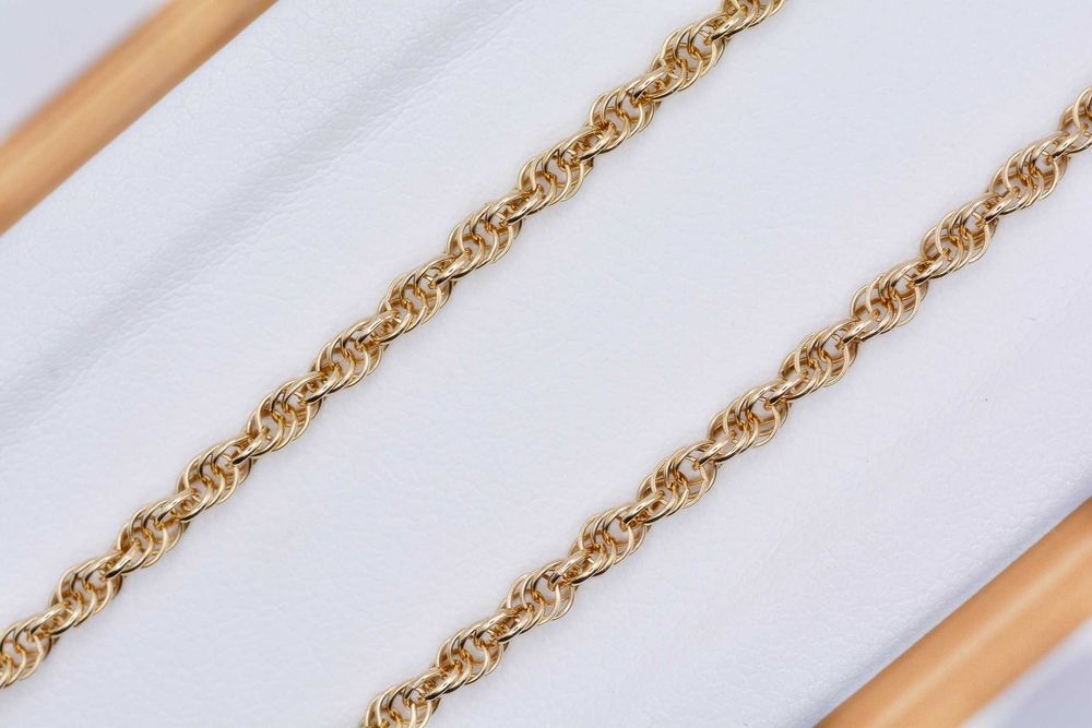 Śliczny złoty łańcuszek o splocie jak kordel bardzo długi 63 CM 375