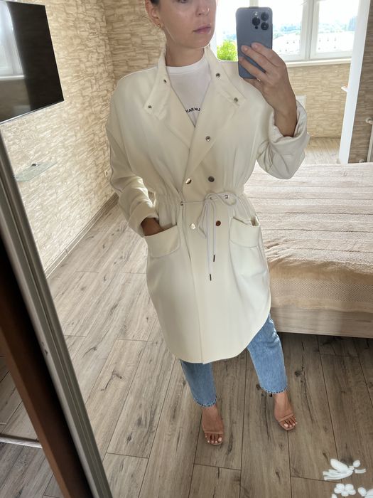 Білий жіночий кардиган накидка вітровка плащ chloe