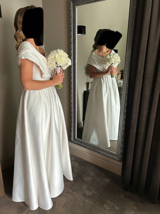 Elegancka suknia ślubna kremowa