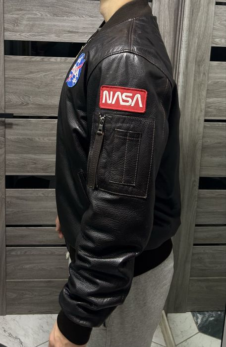 Шкірана куртка, бомбер NASA