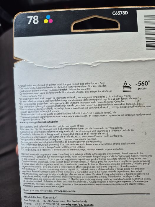 Tusz hp 78 Kolor oryginał