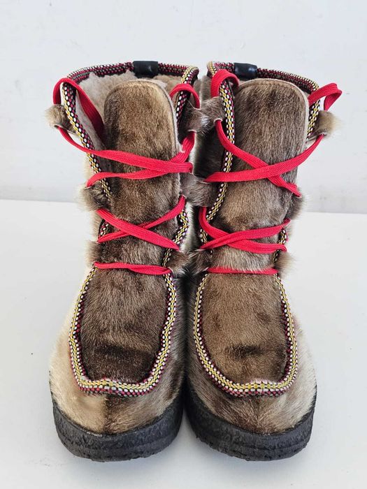 Futrzane zimowe buty norweskie skandynawskie dziecięce r. 35