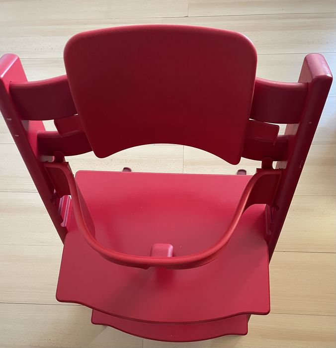 Cadeira stokke + tripp trapp + arnês (cinto) vermelho
