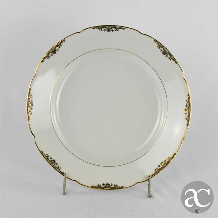 Prato em porcelana Artibus, bordo dourado