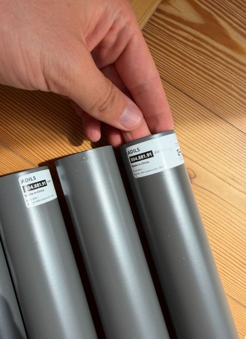 4 pernas de mesa IKEA ADILS em cinzento/prateado