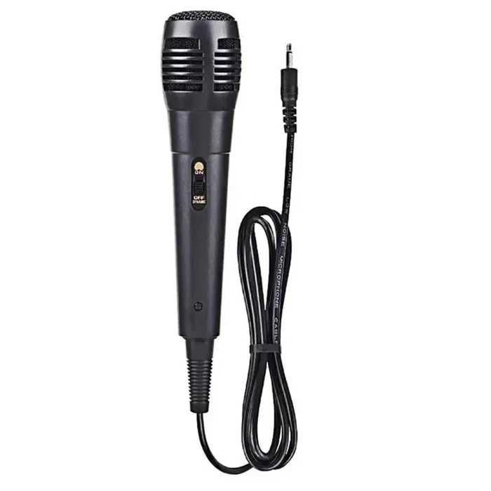 Microfone de Mão com Fio Jack 3,5mm para Karaoke, Aulas e Eventos NOVO
